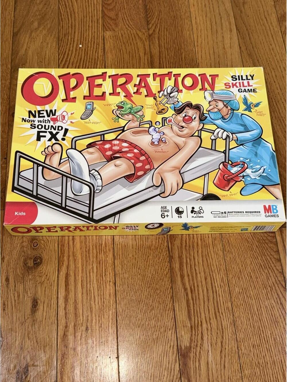 MB Games Operation Silly Skill Game with Sound FX